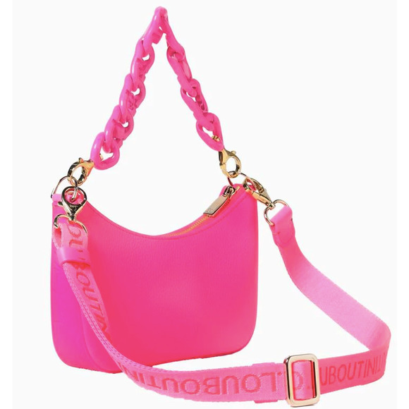 ❌SOLD❌$1490 NEW NWT Christian Louboutin Calfskin Loubi la Mini Pink Shoulder Bag - Picture 3 of 16